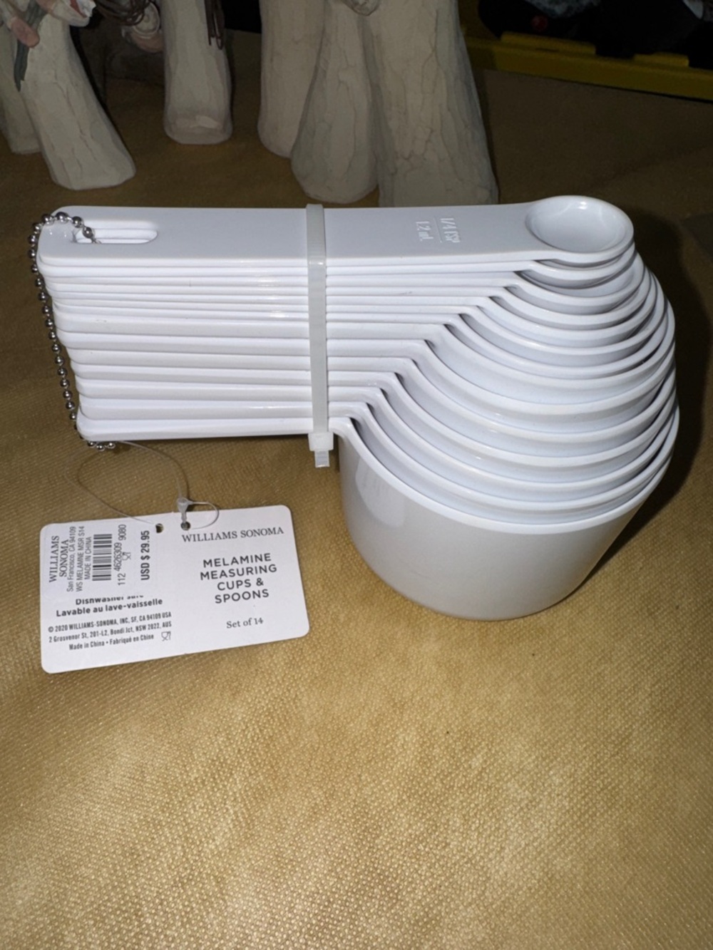Williams Sonoma White Melamine Nesting Measuring Cups & Spoons Set
